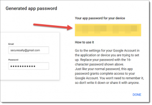 Save geerated password